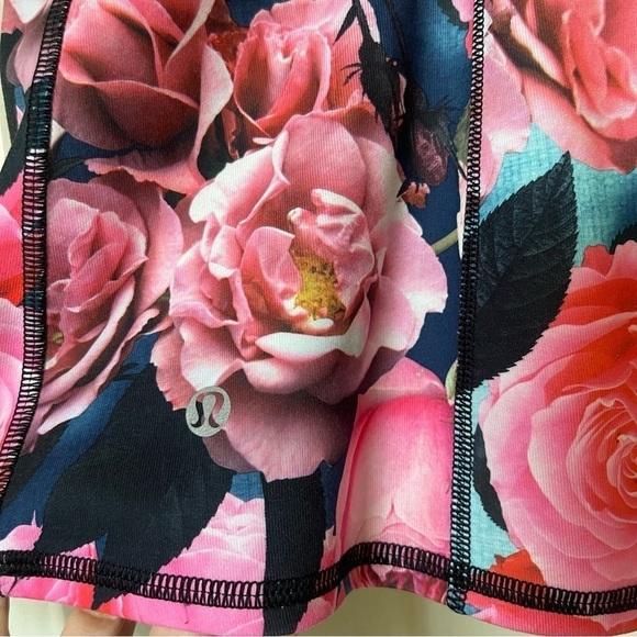 Lululemon Athletic Racerback Tank Secret Garden Floral Pink Black Running Size 8 - Picture 9 of 11
